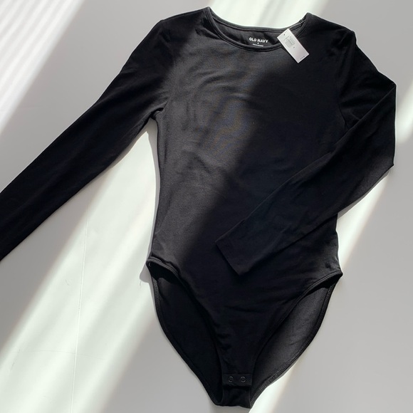 Old Navy Tops - OLD NAVY BLACK BODYSUIT NWT SIZE MEDIUM